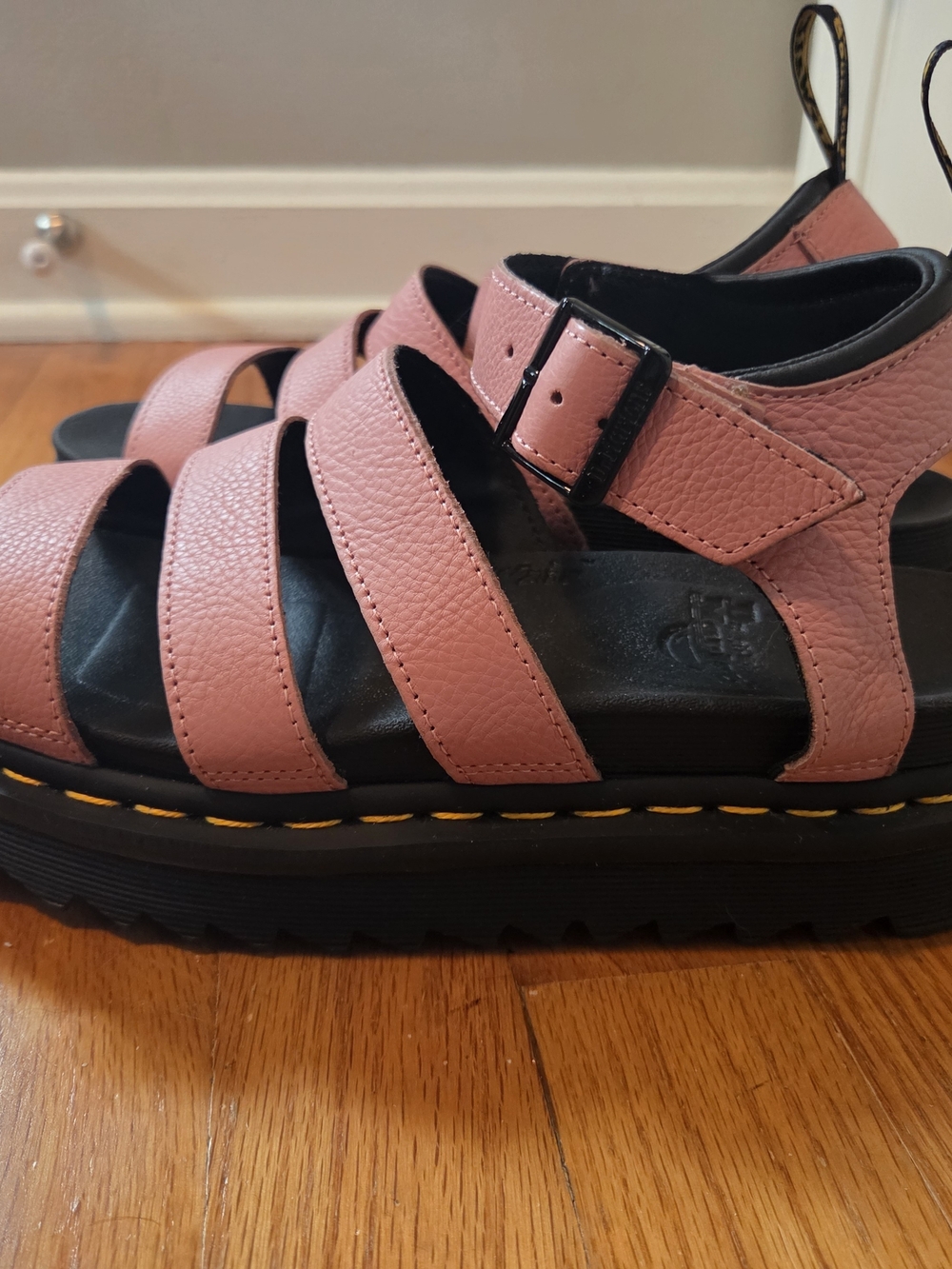 Dr. Martens Blaire Pink Leather Platform Sandals Women / Ladies Size 9 - Picture 4 of 14